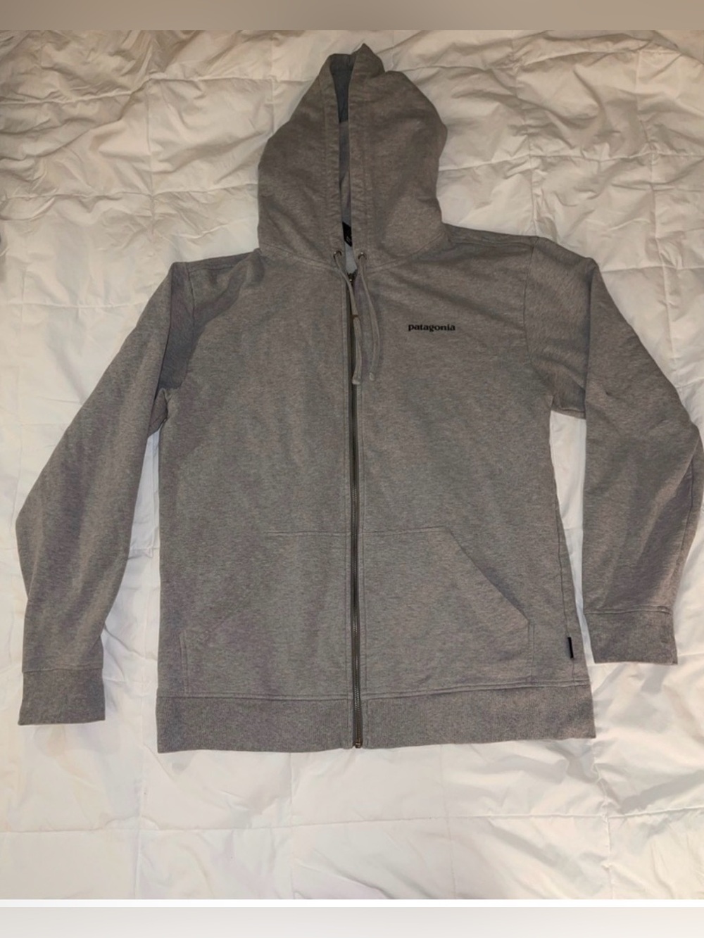 Patagonia Gray Full-Zip Hooded Jacket - Sz Medium